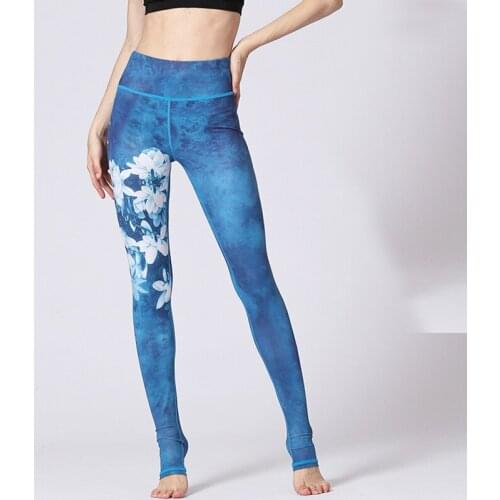 Women Yoga Pants Colorful Print Sport Leggings Running Bodybuilding Elastic Workout Pants Quick Drying Training Slim Trousers