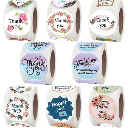 1.5 Inch Big Flower Laser Thank You for Supporting My Small Business Stickers Pretty Things Inside Happy Post Seal Labels