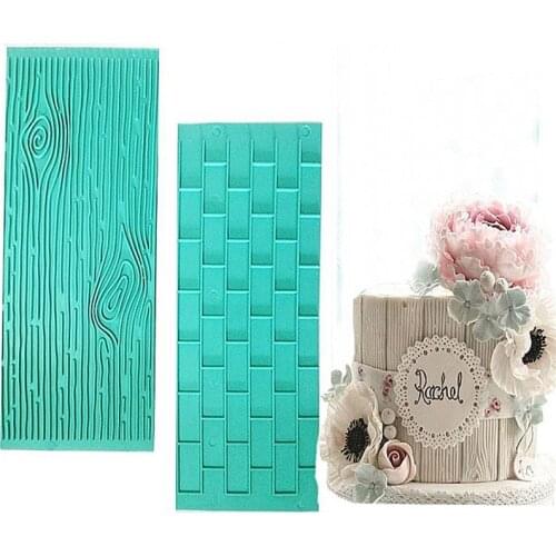 2pcs/lot Baking Pastry Texture Silicone Mold Tree Bark Brick Wall Silicone Mat Fondant Cake Decorating Tools Bakeware Decoration