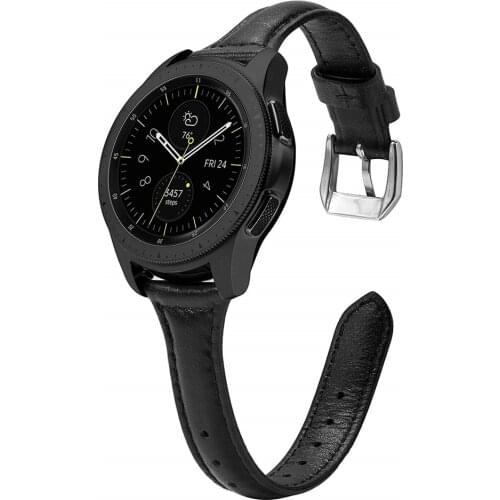 20mm Slim Genuine leather Bands Compatible for Samsung Galaxy Watch Active / Active 2 44mm 40mm Band and Galaxy Watch 42mm Strap