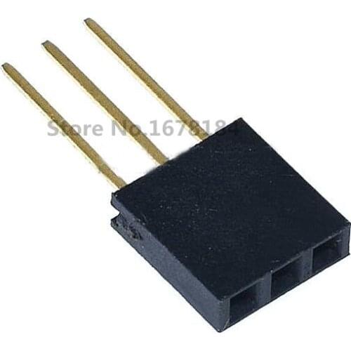 50PCS 3PIN Single Row Straight FEMALE PIN HEADER 2.54MM PITCH pin long 11MM Strip Connector Socket 1X3 3PIN FOR arduino PCB