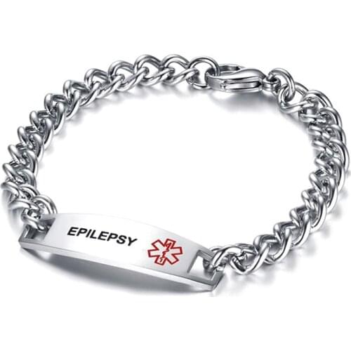 1 PC Diabetes Stainless Steel Bracelet Health Sign Alert Engraved Chain Gift For Mother Father Friend Dropship New