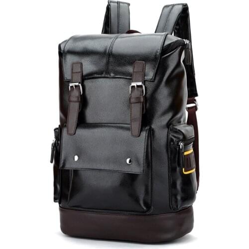 Travel Laptop Backpacks Masculina Large Capacity Leather Backpack for Men Computer Bag School Bags