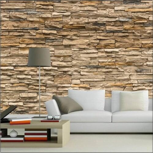 European style living room sofa 3 d brick stone seamless large mural wallpaper TV setting wall paper wall cloth