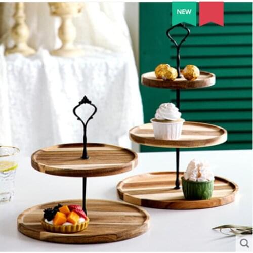JOYLIVE Fruit Plate Creative Modern Wooden Living Room Multi-layer Snack Net Red Fruit Plate Light Luxury Three-layer Snack