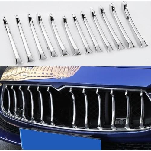 Racing Grills ABS Car Front Mesh Grill Grille Decoration Cover Trim Stickers For Maserati Ghibli 2014 2015 2016 2017 Accessories