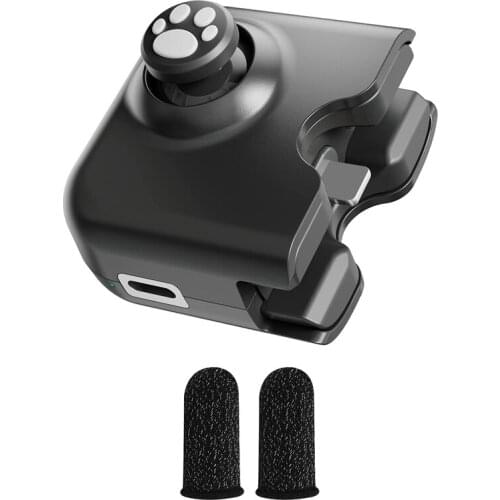 For PUBG Game Controller with 2 Finger Sleeves Joystick Gamepad for iPhone Port with Charging Port for LOL CF