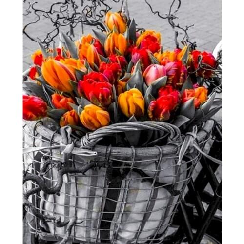GATYZTORY 60X75cm Frame Flowers Basket DIY Painting By Numbers Wall Art Picture By Numbers Acrylic Paint On Canvas For Home Gift