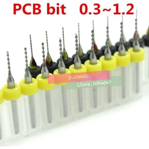 10pcs 0.3mm-1.2 mm PCB mini drill Bit tungsten steel carbide for print circuit board cnc drill Bits Machine