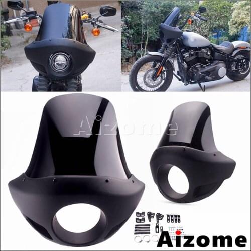Mattte Black Motorcycle Retro 5.75" Headlight Fairing 35-49mm forks For Harley Dyna 5 3/4" Cafe Racer Touring Sport Tall Fairing