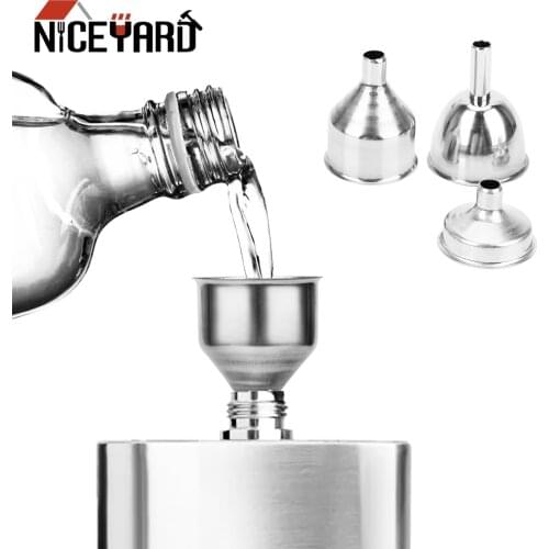NICEYARD Small Mouth Funnels Bar Wine Flask Funnel for Filling Hip Flask Narrow-Mouth Bottles Mini Stainless Steel