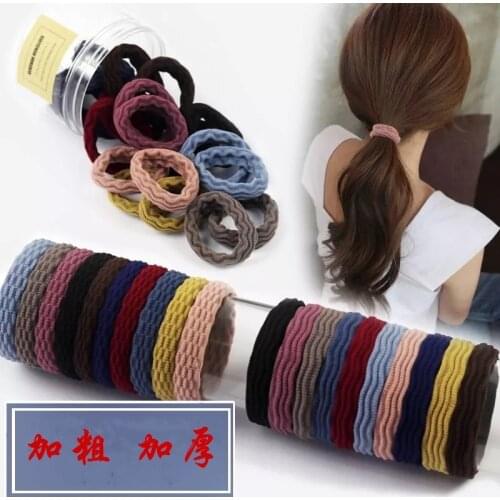 New Head rope hair ring bold thick solid color retro simple sweet female female head hair hair accessories headdress