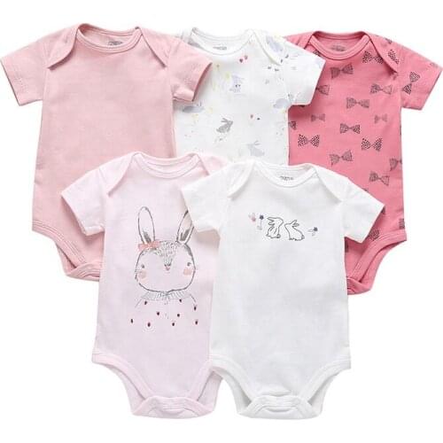 Newborn baby girl short sleeve romper clothes set Infants Toddlers cotton