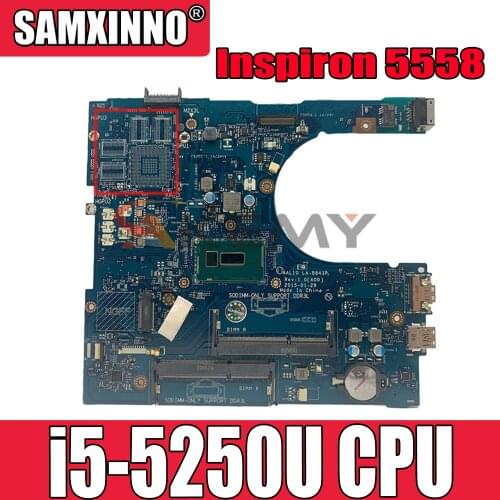 Original Laptop motherboard For DELL Inspiron 5558 Core SR26C i5-5250U Mainboard CN-0XCFXD 0XCFXD AAL10 LA-B843P DDR3