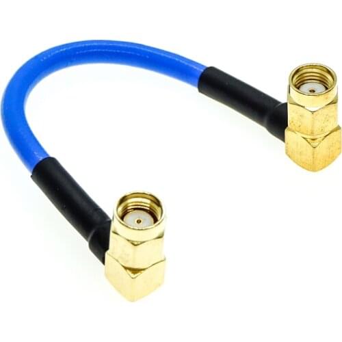 RPSMA male right angle to RP SMA male right angle RA Connector RG402 RG-402 Semi Flexible Coaxial Cable 0.141" Blue