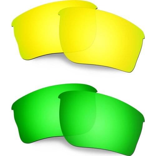 HKUCO Polarized Replacement Lenses For Quarter Jacket Sunglasses Gold/Green 2 Pairs