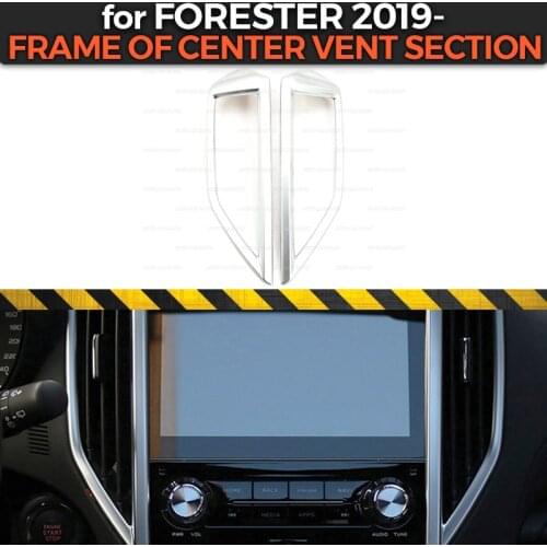 Frame of center vent section case for Subaru Forester 2019- ABS plastic 1 set / 2 pcs molding decoration car styling