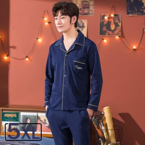 5XL Luxury Men Pajama Sets Long Plus Size Pajamas Mens Home Cloths Cardigan Suit Winter Autumn Sleepwear Winter Pajama Pijama