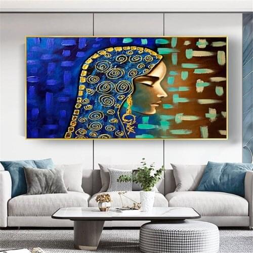 Top Artist Pure Hand-painted High Quality Luxury Art Woman In Golden Tear Oil Painting Reproduction Gustav Klimt Oil Painting