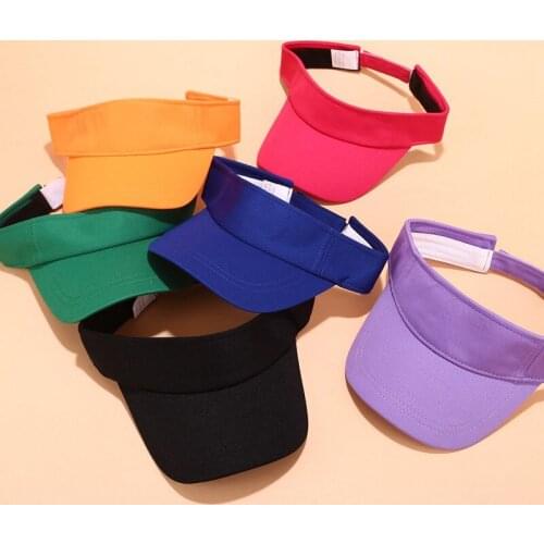 Solid Color Women Korean Version Summer Empty Top Hat Shading Outdoor Sun Protection Velcro Adjustable Visor Hat Baseball Cap