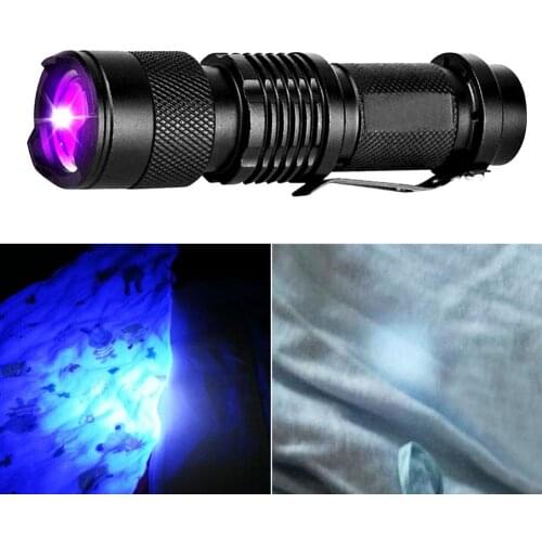 UV Ultra Vio-let LED Flashlight Zoomable 3 Modes Torch Blacklight Light Lamp LED Flashlight 3 Modes Torch Blacklight Light Lamp