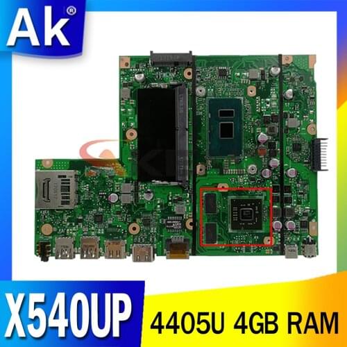 X540UP notebook mainboard with 4405u CPU 4GB RAM PM For Asus X540U X540UP F540U R540U A540U laptop motherboard tested full 100