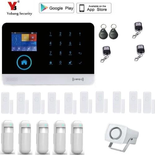 Yobang Security Alarm systems security home APP Control WIFI Home Alarm Systems with PIR Detector Voice Security Alarm kit