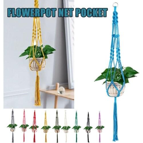 Hot Sale Multi-color Macrame Plant Hanger Pot Hanger Pot Tray For Garden Countyard Decoration Macrame Plant Hanger