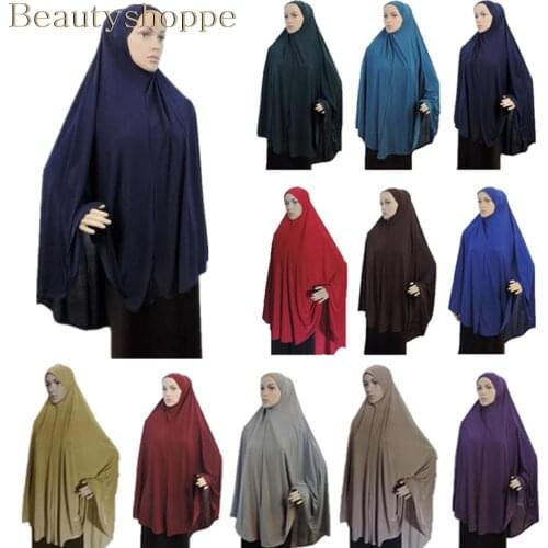 Full Cover Muslim Women Prayer Dress Niquab Long Scarf Khimar Hijab Islam Large Overhead Clothes Jilbab Ramadan Arab Middle East