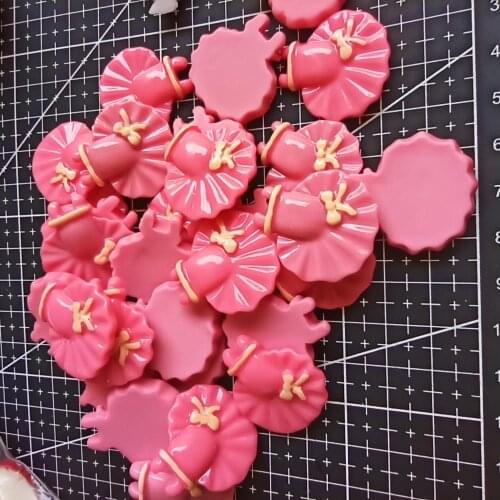 1pcs/lot new arrival kawaii ballerina skirt Resin Cabochon Flat Back Crafts Making Scrapbooking Hair Bow Center 28mm