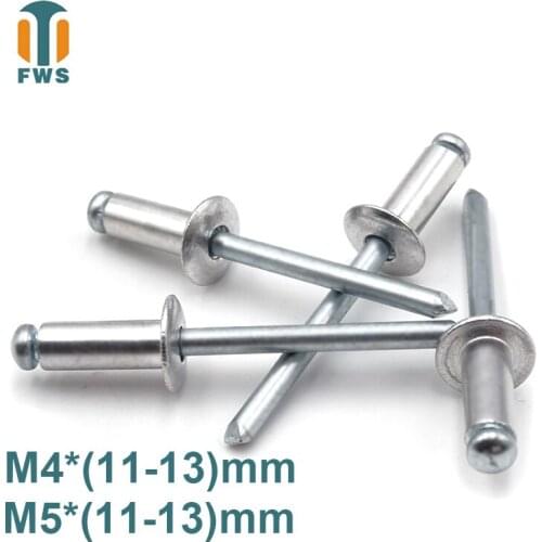 10 PCS M4/M5 11-13mm DIN EN ISO 15977 GB /T 12618.1 Aluminum Open End Blind Rivets Pop Rivets With Protruding Head