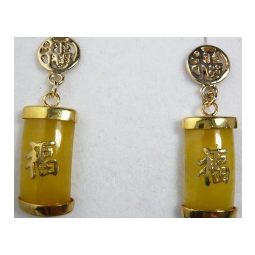 2 colors! wholesale Beautiful gold plate yellow/purple FU earrings