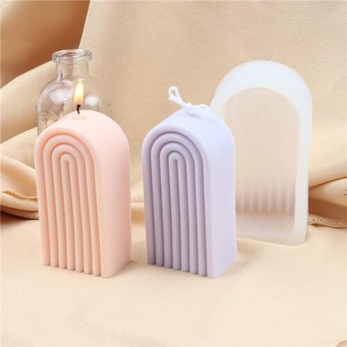 2021 New Arch Geometric Shape Aromatherapy Candle Silicone Mold DIY Gypsum Epoxy U-shaped Home Decoration Cake Mold