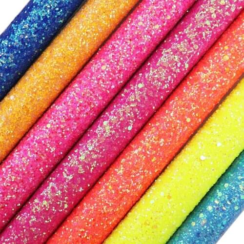30x134cm Roll Hot Pink Blue Shiny Chunky Glitter Fabric Fashion Shiny Glitter Fabric For Earring Bow DIY fabric T030