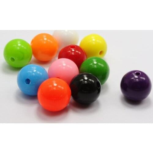 50 Mixed Bubblegum Color Acrylic Round Beads 14mm(0.55") Smooth Ball