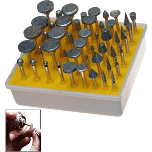 50 Pcs Diamond Tipped coated Rotary Burr Grit Grinding Head for DREMEL Rotary Tools