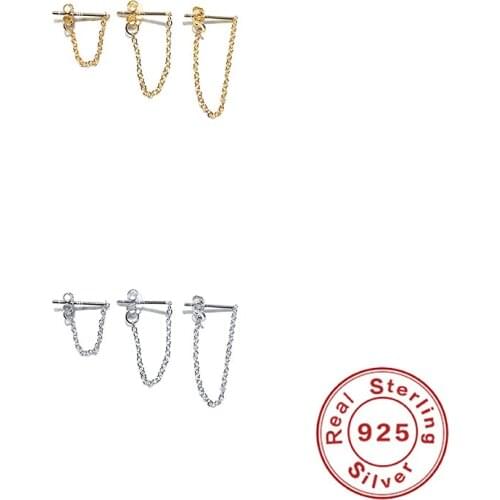 Canner 1 Set Stud Earring For Women Chain Tassel Pendientes Plata 925 Piercing 925 Sterling Silver Luxury Earring For Dating