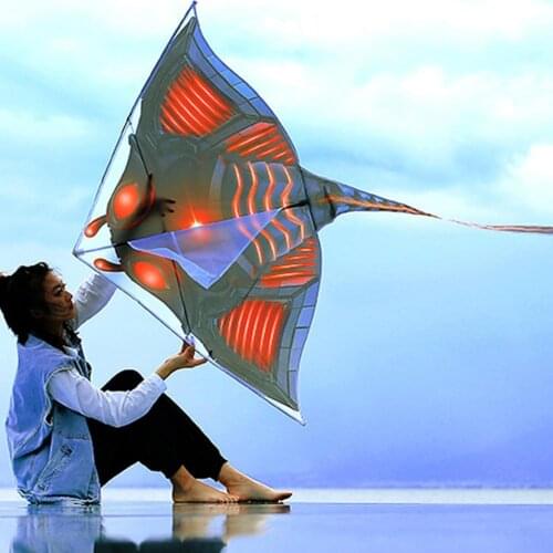 Devil fish kite ray devil fish kite adult children breeze easy to fly large long tail cartoon kite line Toy
