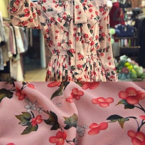 Summer elegant light cooked leather crushed flower chiffon yarn womens handmade DIY thin soft and slightly transparent fabric