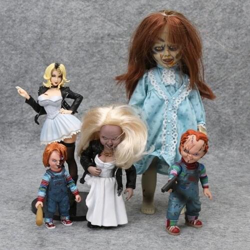10-30cm NECA GOOD GUYS CHUCKY Horror Childs Play Tiffany Bride of Chucky Figure PVC Action Figure Collectible Model Toy