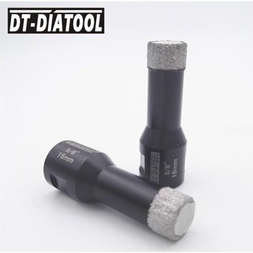2pcs 16mm Vacuum brazed diamond Dry drilling bits5/8-11 female thread 16mm Drill core bits hole saw for granite tile marble