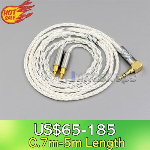 LN006393 99.99% Pure Silver XLR 3.5mm 2.5mm 4.4mm Earphone Cable For Audio Technica ATH-ADX5000 ATH-MSR7b 770H 990H A2DC