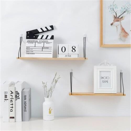 Minimalist Wooden Decorative Wall Shelf Storage Rack Item Organization For Room DIY Solid Wood Partition Holder Home Decorations