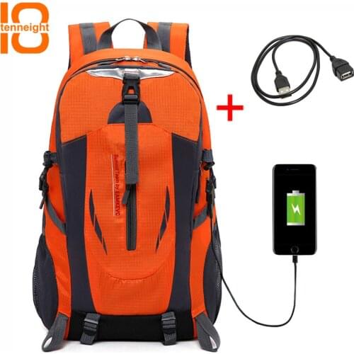 TENNEIGHT Outdoor Hiking Backpack men large capacity USB charging Backpack Travel Rucksack female Climbing Camping Sports Bags