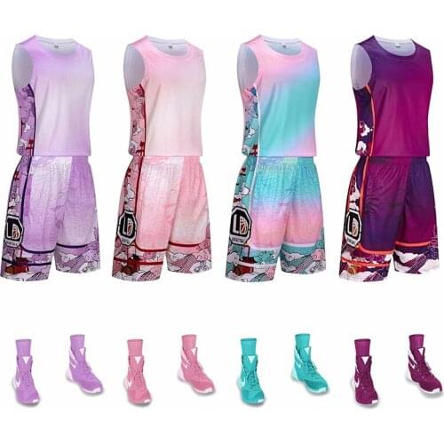 New Arrival Men Basketball Jersey Kit Sports Clothes Quick-dry Women Basketball Jerseys Sets Training suits