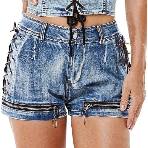 New European and American summer and autumn denim shorts hot Shorts nightclub womens sexy high Waist Jeans