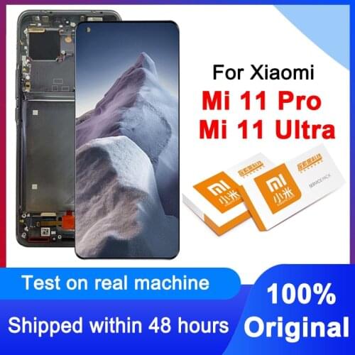 Original 6.81" AMOLED Display For Xiaomi Mi 11 Pro LCD Touch Screen Digitizer Assembly For Xiaomi Mi 11 Ultra M2102K1G Model