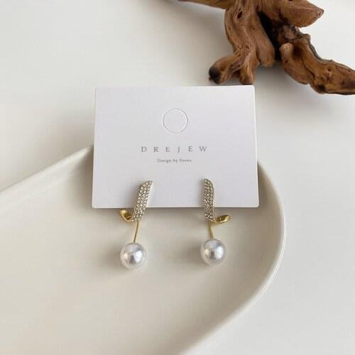 One Style Two Ways To Wear Light Luxury Simulated-pearl Pendant Earrings
