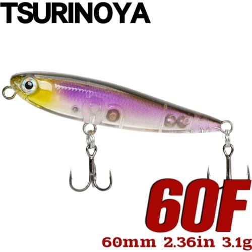 TSURINOYA Mini Pencil Fishing Lure DW64 Floating Water Dog-walk Action Hard Bait Wobblers Swimbait 60mm 3.1g Pesca Isca