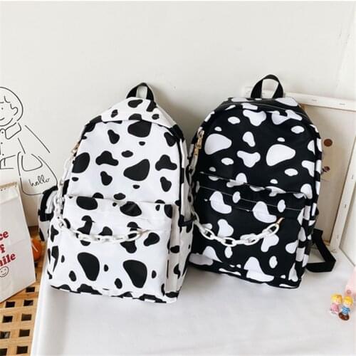 Cow Pattern Backpack For School Teenagers Girls Vintage Casual School Bag Laptop Bagpacks Bookbag Travel Bag